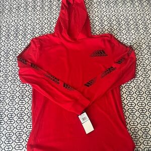 Adidas Scarlet Hoodie with Black Accents